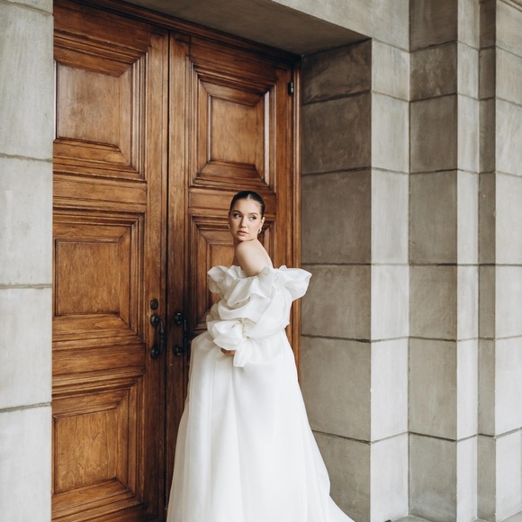 Elegant White Off-Shoulder Gown